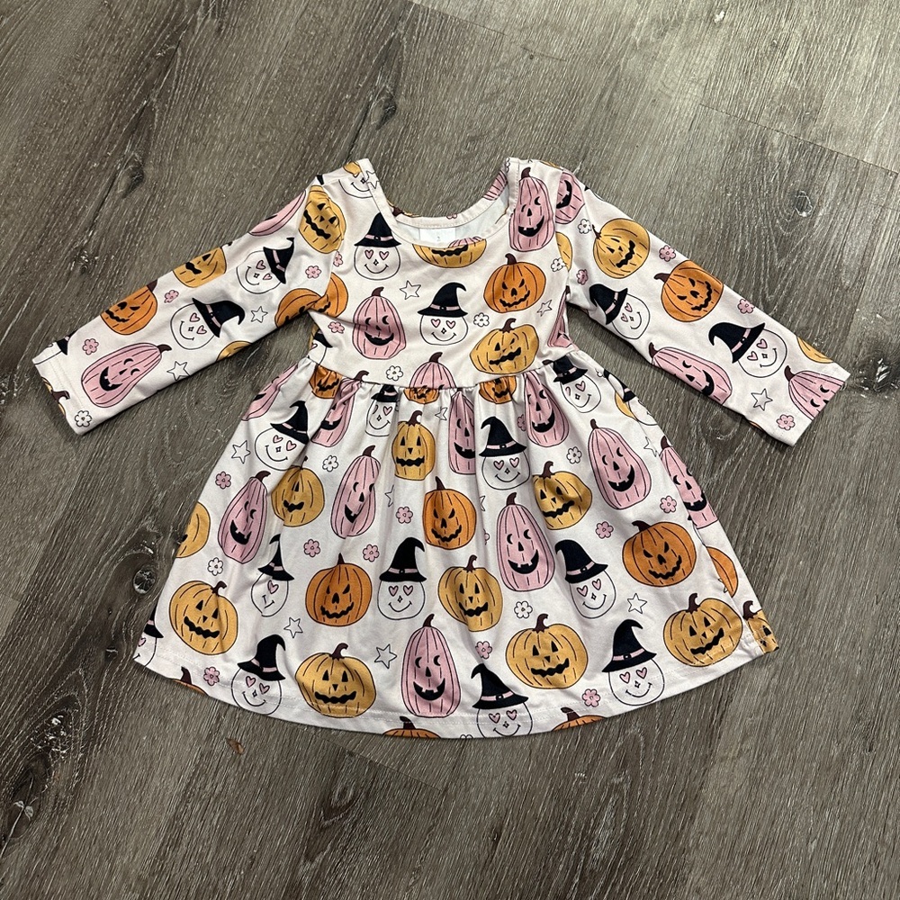 Girls pumpkin Halloween dress boutique